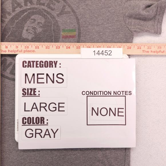 Bob Marley Band Short Sleeve Graphic Pullover T Shirt Mens Size Large L Gray - Picture 7 of 9